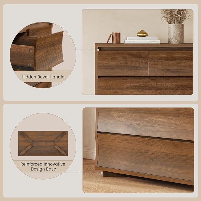 Tall Dresser for Bedroom, 52.8" Tall Dresser with 7 Drawers, Wood Dressers & Chests of Drawers, Accent Upright Drawer Organizers for Closet, Hallway
