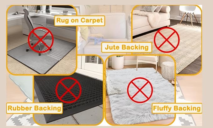 12-Pack Gripper for Rug for Hardwood Floors and Tiles: Double-Sided Reusable Rug Carpet Tape. Anti-Slip Tape Grips Area Rugs, Non-Slip Rug Pads Prevent Sliding, Curling, and Bunching (12 Rectangular)