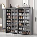 Bamboo Shoe Cabinet, 36-40 Pairs 8 Tier Shoe Rack with Doors, Freestangding Shoe Cabinet Organizer with Shelves, 43" Tall Shoe Rack Organizer for Entryway, Closet, Hallway