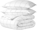 Bare Home Bedding Duvet Cover Queen Size - Premium 1800 Super Soft Collection - Lightweight, Duvet Cover - Soft Textured Bedding (Queen, Modern Plaid - White/Grey)