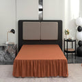 Bed Skirt Queen Size Ruffled Bed Skirt with Split Corners, 16 Inch Drop Dust Ruffle Bed Skirts with Platform, Terracotta