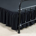Bed Skirt Twin Size Ruffled Bed Skirt with Split Corners, 14 Inch Drop Dust Ruffle Bed Skirts with Platform, Black
