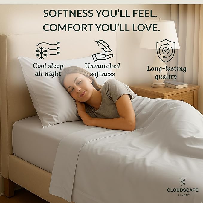 Egyptian Cotton Twin XL Size Sheets Set, 4 Silver