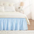 RIMELA Light Blue Bed Skirt Queen Size 18 Inch Drop, Elastic Bed Skirting for Bed Base and Frame, Bedding Dust Ruffle Easy to Install, Lightweight Wrap Around Adjustable Bedskirt