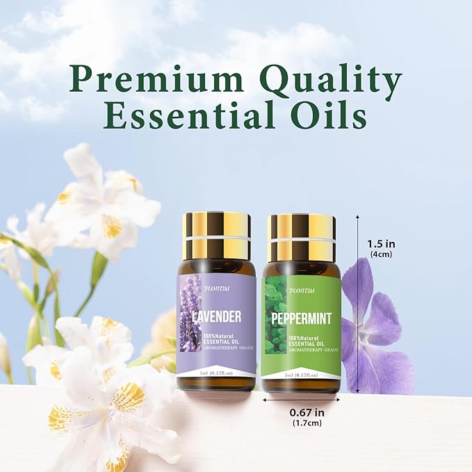Essential Oils by FUHITIM,15 Pcs Essential Oil Set - for Diffuser, Massage, Fragrance Oil Scent for DIY Candle and Soap Making (15 * 5ML)
