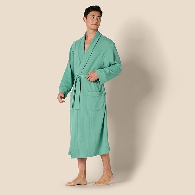 Amazon Essentials Mens Lightweight Waffle Bathrobe (Available in Big & Tall)