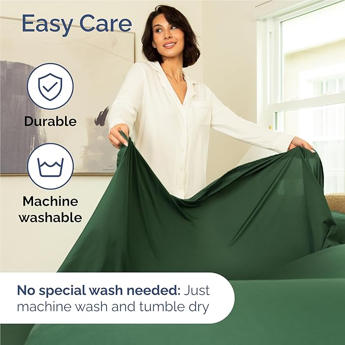 Full Size 4 Piece Sheet Set - Comfy Breathable & Cooling Bed Sheets Set - Hotel Luxury Bedding for Women, Men, Kids, Teens, Boys & Girls - Deep Pockets, Soft, Wrinkle Free - Oeko-Tex - Emerald Green