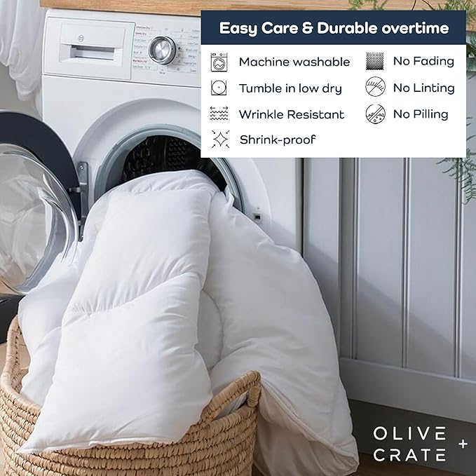 Olive + Crate 100% Cooling Bamboo Comforter from Viscose - Oversized King Size - Hypoallergenic, Breathable & Moisture-Wicking Bedding - All Season Lightweight Plush Design - Organic Bamboo Comforter