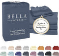 Bella Coterie Luxury Bamboo Viscose Split King Size Sheet Set | 2 Fitted Sheets for Sleep Number & Adjustable Beds | 100% Organically Grown | Cooling & Ultra Soft | 18” Deep Pocket [Slate Blue]