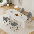 Dining Chairs Set of 4, 18 Inch Modern Armless Dining Chair with Back, Faux Leather Kitchen Dining Room Chair with Metal Legs for Home, Bistro Coffee Shops (Grey)