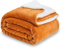 SOCHOW Sherpa Fleece Throw Blanket, Double-Sided Super Soft Luxurious Plush Blanket Twin Size, Burnt Orange, 60x80 inches