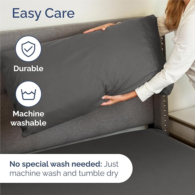 Twin XL 4 Piece Sheet Set - Cooling, Comfy & Breathable - Hotel Luxury Bedding, Includes Fitted Sheet for Women, Men, Kids & Teens - 1 Flat, 1 Fitted Sheet, 2 Pillowcases with Deep Pockets - Charcoal