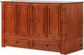 Emurphybed Paradiseo Murphy Cabinet Chest Bed with Charging Station 6 Inch, Queen (Cherry)