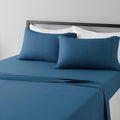 Amazon Basics Lightweight Super Soft Easy Care, Ultra Comfortable Microfiber 4-Piece Bed Sheet Set with 14-Inch Deep Pockets, Queen, Dark Teal, Solid