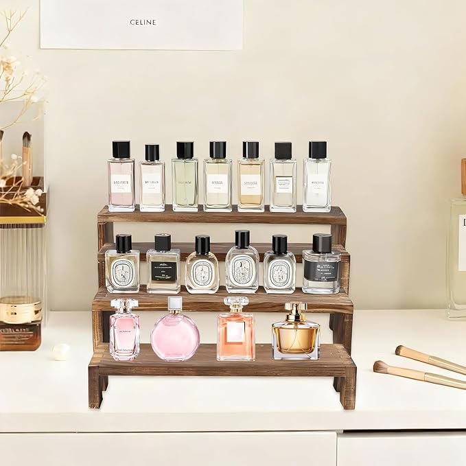 Display Riser Stand, 4 Tier Perfume Organizer Tiered Cologne Organizer for Men,Display Shelf for Perfume, Party, Makeup, Spice,