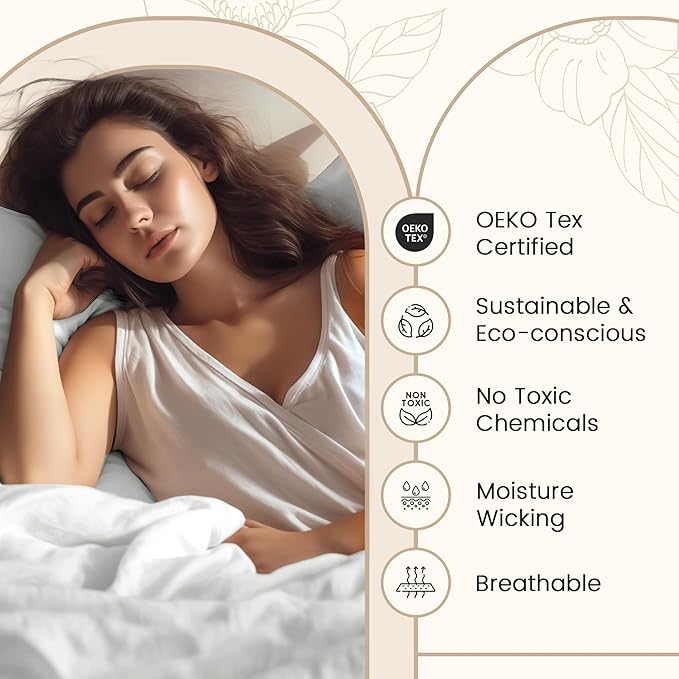 100% Cotton Sheets For King Size Bed, 800 Thread Count Breathable Bed Sheets, Soft & Comfy Naturally Cool Fully Elassticated Sheet & Pillowcase Sets, Machine Washable No Pill Fade Resistant- Semolina