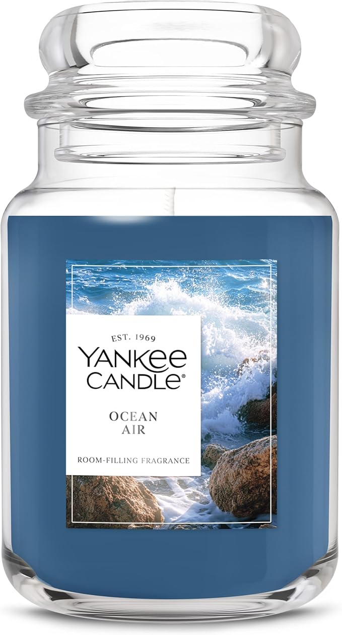 Yankee Candle Ocean Air Scented Candle, 22oz Large Jar with up to 150 Hour Burn Time, Giftable