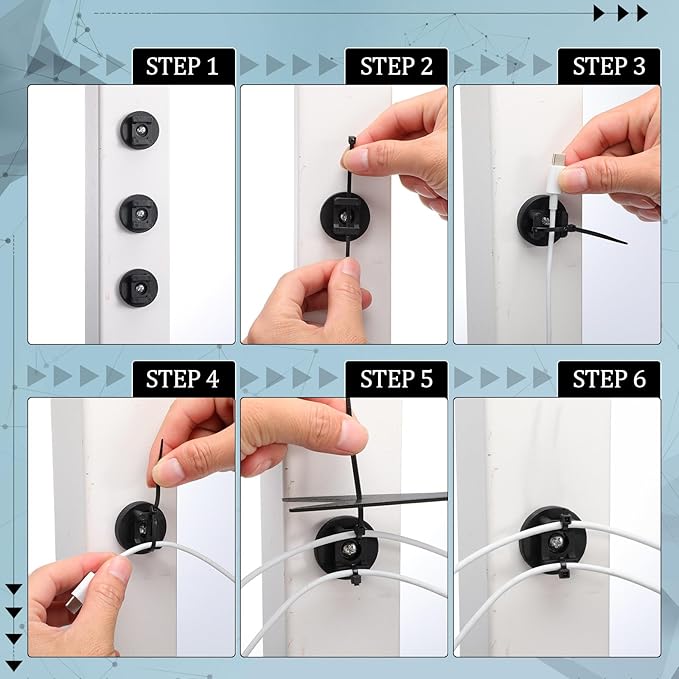 Yookeer 60 Pieces Magnetic Zip Tie Mount Multipurpose Cable Holder Magnets Magnetic Wire Management Bases with Heavy Duty Zip, Mount Nylon Cable Ties in Total (31mm)