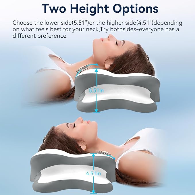 Cervical Pillow for Side Sleepers,Memory Foam Pillows for Neck and Shoulder Pain,Deep Sleep Pillows for Back Pain Sleeper, Dreamers Relief,Slumber,Stomach,Snoring Pillow (White, 25"Lx15"Wx5.8"H)