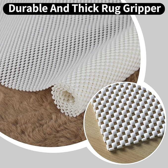 FestiCorp Non Slip Rug Pads 8x10 Ft Non Skid Rug Pad Gripper, Anti-Slip Carpet Rug Mats for Under Rugs and Hard Surface Floors