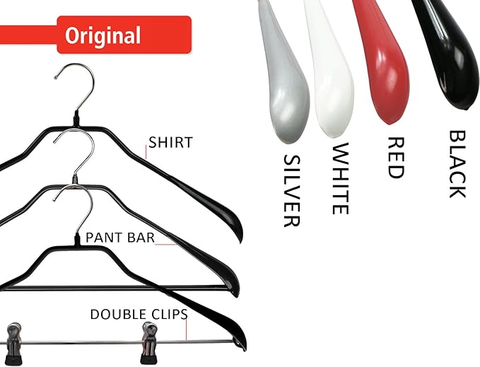 Mawa by Reston Lloyd BodyForm Series Non-Slip Space-Saving Clothes Hanger for Jackets, Suits and Coats, 16-1/2", Style 42/L, White, Set of 2