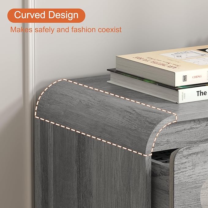 3 Piece Bedroom Set, Dresser and Nightstand Sets for Bedroom, Wood 3 Drawer Dresser & Night Stand Set of 2, Wide Chest of Drawers Modern Storage Cabinet Bedroom Furniture Set, Grey
