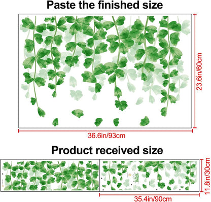 Amaonm Creative Removable Rainforest Plants Wall Decals Hanging Green Leaves and Vines Wall Stickers 3D Home Wall Corner Background Decoration Decor for Kids Girls Bedroom Nursery Offices Living Room