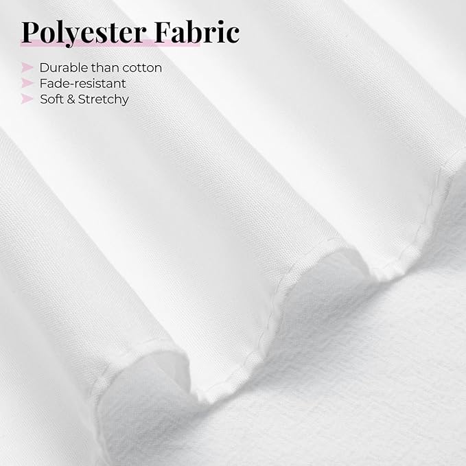 RIMELA White Bed Skirt King Size 21 Inch Drop, Elastic Bed Skirting for Bed Base and Frame, Bedding Dust Ruffle Easy to Install, Lightweight Wrap Around Adjustable Bedskirt