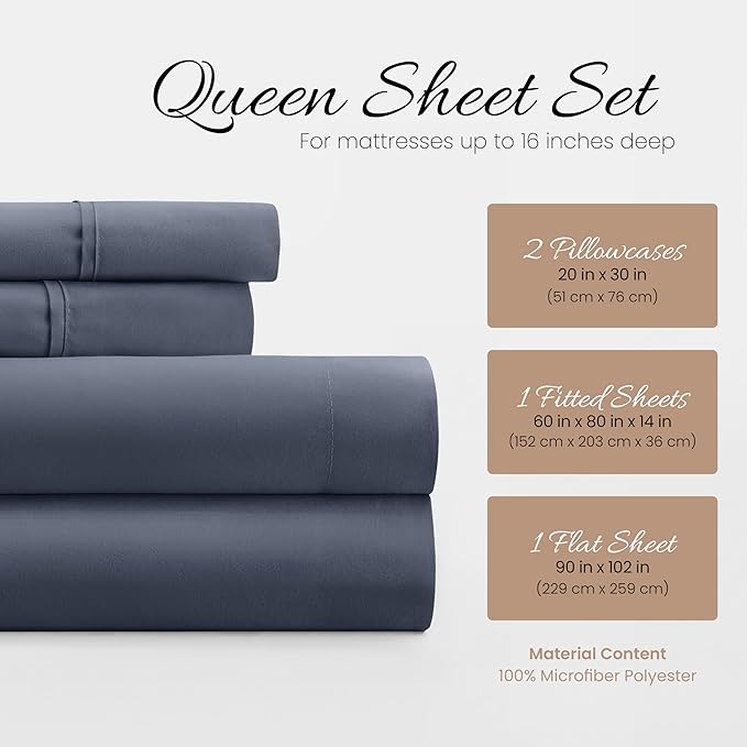 Linen Market Bed Sheets for Twin XL Size Bed (Stone) - Sleep Better Than Ever with These Soft and Cooling Twin XL Sheets - Deep Pocket Fits 16" Thick Beds - 4 Piece Twin XL Sheet Set