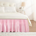 RIMELA Dusty Pink Bed Skirt King Size 15 Inch Drop, Wrap Around Elastic Bedskirt, Dust Ruffle for Adjustable Bed Base Machine Washable Easy to Install Bed Skirts