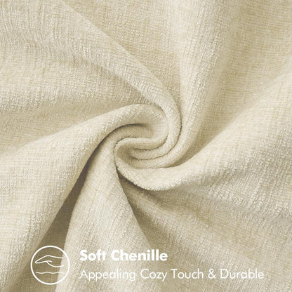 MIULEE Pack of 2 Christmas Pillow Covers 16x16 Inch Cream White Farmhouse Decorative Throw Pillow Covers with Stitched Edge Soft Chenille Solid Dyed Couch Pillow Covers for Sofa Bed Living Room