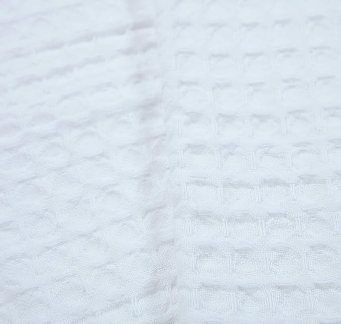 HILLFAIR 100% Combed Cotton Blanket– King Size Bed Blankets– Warm Soft All Season Breathable Lightweight Summer Blankets– Waffle Weave Home Decor Bed Blanket- White King Bed Cotton Blankets/Bedcovers