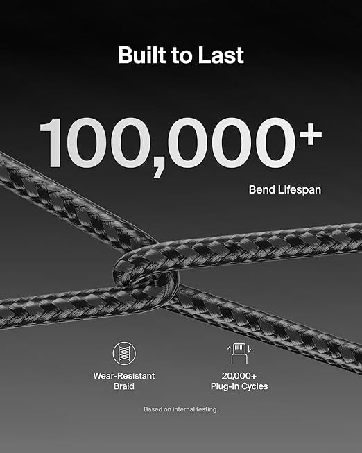 Belkin USB C to USB C Cable 2-Pack, 3.3ft, 60W - Type C Charger, iPhone Charger Cord, Soft, Braided, Flexible for iPhone 16, Galaxy S25, Pixel 9, Airpods, iPad Pro & More, Travel Essentials - Black