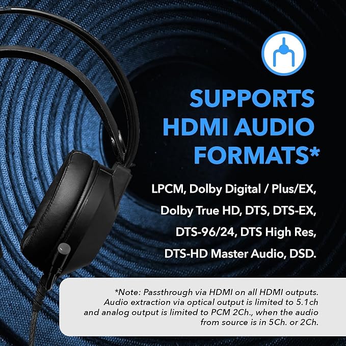 OREI 8K HDMI Splitter 1 in 4 Out, 1 x 4 Duplicate/Mirro Screen with Audio Extractor UltraHD Supports Upto 4K @ 120Hz IR EDID HDCP 2.3 for PS5, Xbox, NVIDIA (BK-104A)