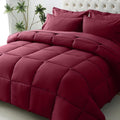 JOLLYVOGUE Full Comforter Set, Ultra-Soft Bed in a Bag Full Size 7 Pieces, Oeko-TEX Certified Bedding Set with Down Alternative Comforter, Sheets, Pillowcases & Shams, Burgundy