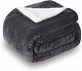 SOCHOW Sherpa Fleece Throw Blanket, Double-Sided Super Soft Luxurious Plush Blanket Queen Size 90 inchx90 inch, Dark Grey