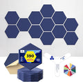 Self-Adhesive Acoustic Panels [390 lbs/yd³ Ultra-High Density], 2nd Generation Sound Absorbing Panel, Professional Level Sound Panel, Polyester Soundproof Foam [Size M, Dark Blue]