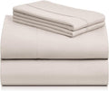 LuxClub 4 PC Sheet Set Bed Sheets Deep Pockets 16" Eco Friendly Wrinkle Free Cooling Machine Washable Hotel Bedding Silky Soft - Linen Queen