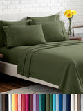 Bare Home Hotel Luxury Queen Sheet Set, Extra Soft - 6 Piece Set - Deep Pockets - Easy Fit - Cooling & Breathable - Wrinkle, Fade, Stain Resistant - Includes 4 Pillowcases (Queen, Cypress)