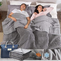 OMYSTYLE 25lb Weighted Blanket Queen Size for Adult(80''x87'', Double-Sided), Warm Short Plush and Cool Tencel Fabric Reversible Weighted Blanket for Adult - Carry Bag Included