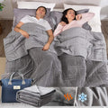 OMYSTYLE Queen Size Weighted Blanket 80''x87''(30lbs, Double-Sided), Warm Short Plush and Cool Tencel Fabric Reversible Weighted Blanket for Adult - Carry Bag Included