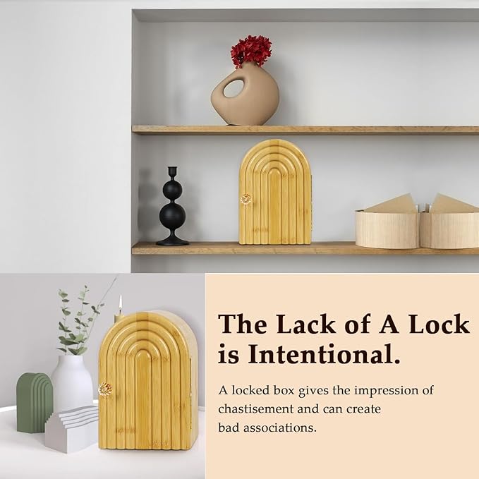 Phone Box for Family Time, Bamboo Cell Phone Jail, 3 Sections Hold 6 Phones, with Charging Holes, Phone Holder Self-Discipline Box, Help Kids Adults Focus Back, Mobile Phone Addiction (Wood)