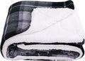 SOCHOW Sherpa Plaid Fleece Throw Blanket, Double-Sided Super Soft Luxurious Bedding Blanket 50 x 60 inches, Grey