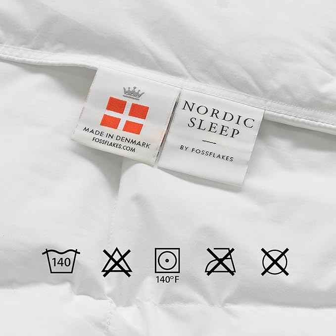 FOSSFLAKES Nordic Sleep, Bed Pillow Hypoallergenic Supportive with Down Alternate, Breathable and Machine Washable, Ideal for Side and Back Sleepers (White Medium High, King (U.S. Standard))