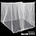 4 Corners Mosquito Net for Mosquiteros para Camas Bed Canopies Netting Bed Drapes Rectangular Mosquito Mesh for Camping Home Outdoor Travel(White B,L79 X W87 X H71 Inch,2 Opening)
