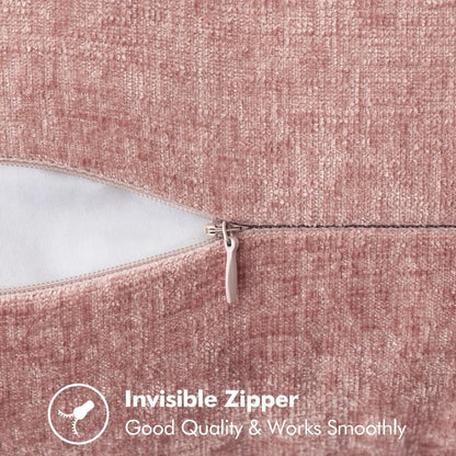 MIULEE Pack of 2 Couch Throw Pillow Covers 20x20 Inch Blush Pink Farmhouse Decorative Pillow Covers with Stitched Edge Soft Chenille Solid Dyed Spring Pillow Covers for Sofa Bed Living Room