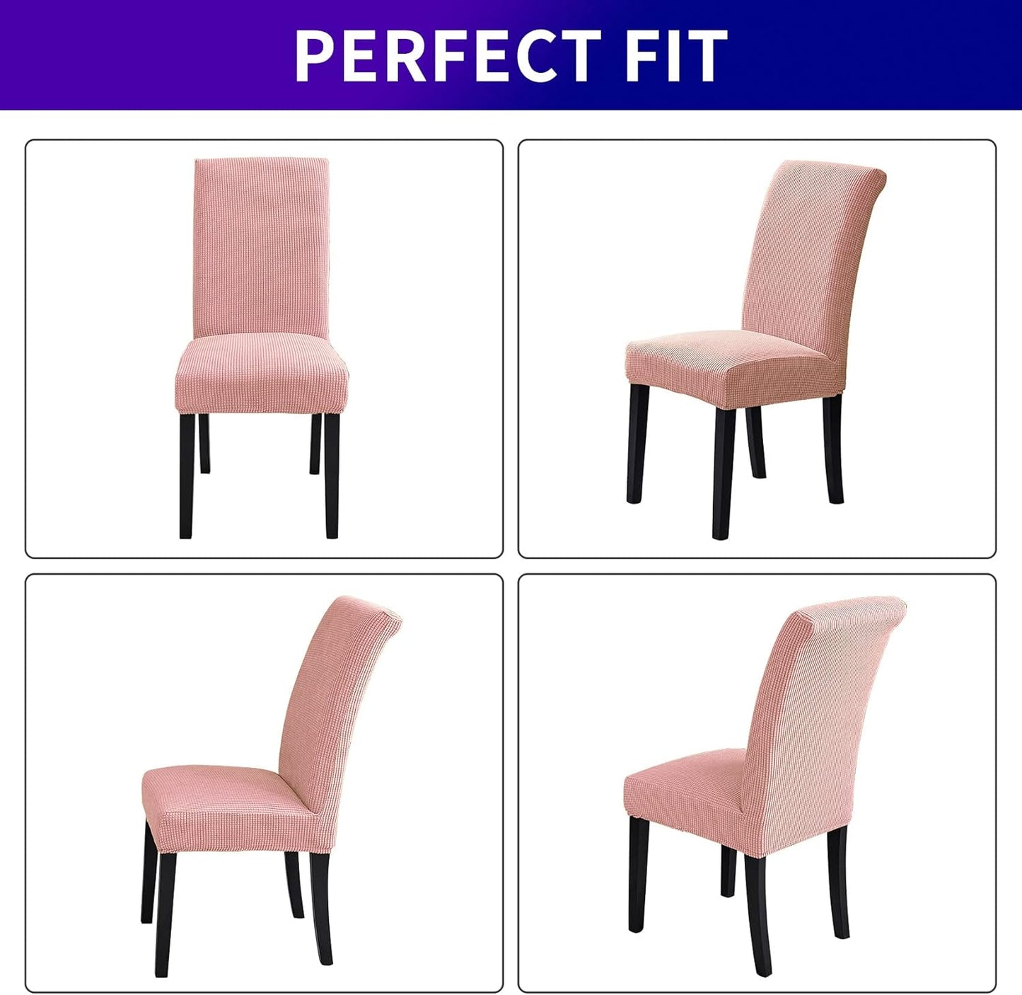 Howhic Stretch Chair Covers for Dining Room Set of 2, Removable Washable Dining Room Chair Covers, Dining Chair Slipcovers Seat Protector, Great for Home Decor and Banquet (Dusty Pink, 2 Pack)