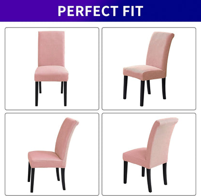 Howhic Stretch Chair Covers for Dining Room Set of 2, Removable Washable Dining Room Chair Covers, Dining Chair Slipcovers Seat Protector, Great for Home Decor and Banquet (Dusty Pink, 2 Pack)