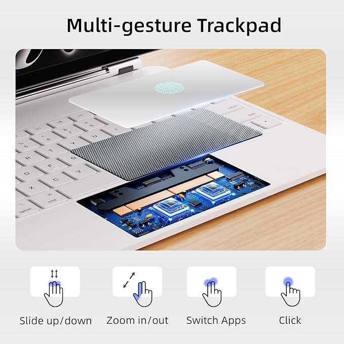 for iPad Pro 13 inch case 2024 with Keyboard M4,Magnetic Attach,Multi-Gesture Trackpad,7-Color Backlit,Shortcut Keys,Auto Sleep/Awake,Magic Keyboard for iPad Pro 13-inch M4 2024,White