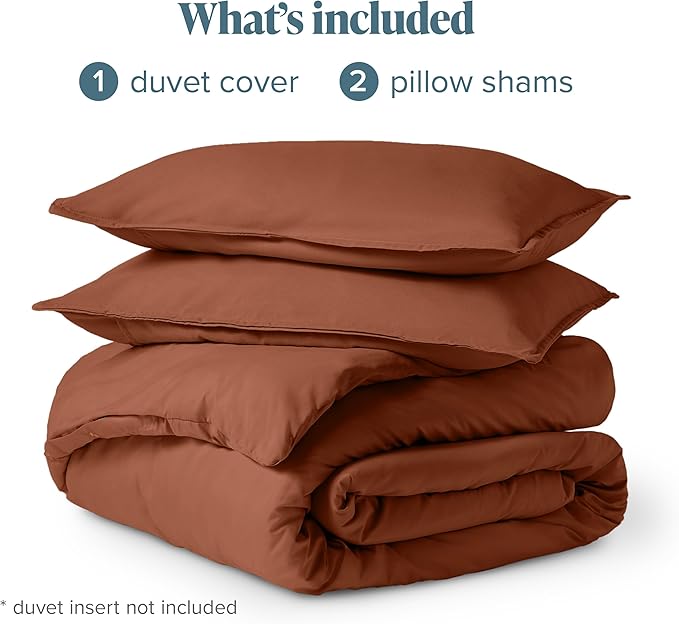 Bare Home Bedding Duvet Cover King Size - Premium 1800 Super Soft Collection - Lightweight, Cooling - Soft Breathable Bedding Duvet Cover (King, Terracotta)